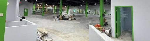Finished commercial space with new lighting