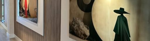Accent lighting over artwork