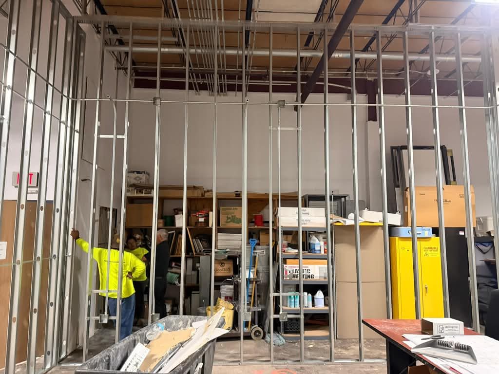 Commercial fit-out, rough-in