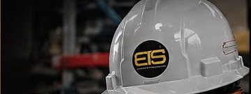 Hard hat with the ETS logo